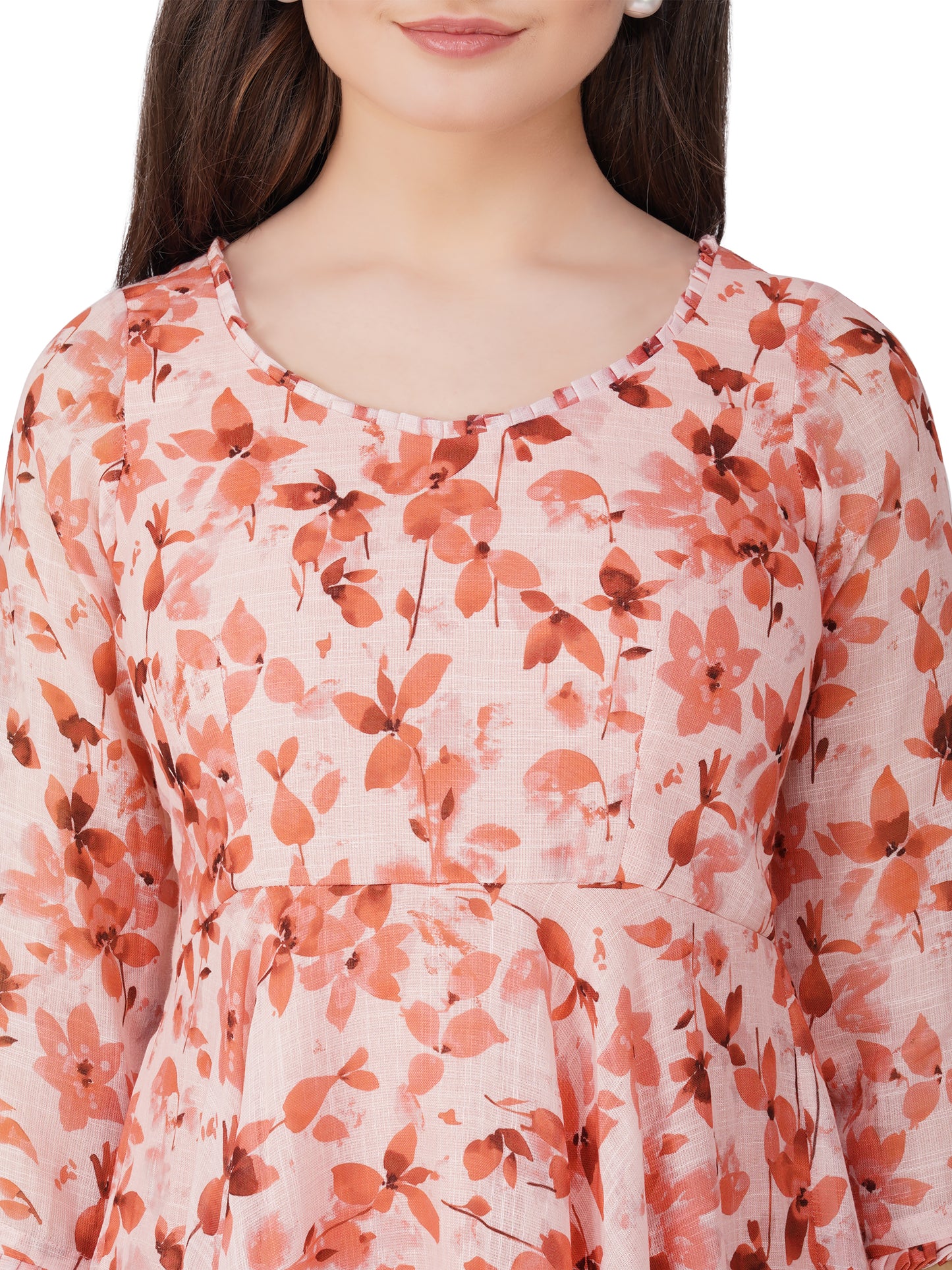 Vaclav women's fit and floral umbrella frock with pant lalon/ women dress/