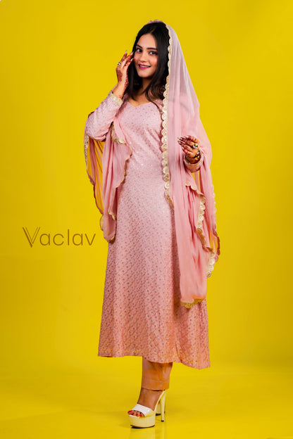 A Line kurta with Paint & Dupatta