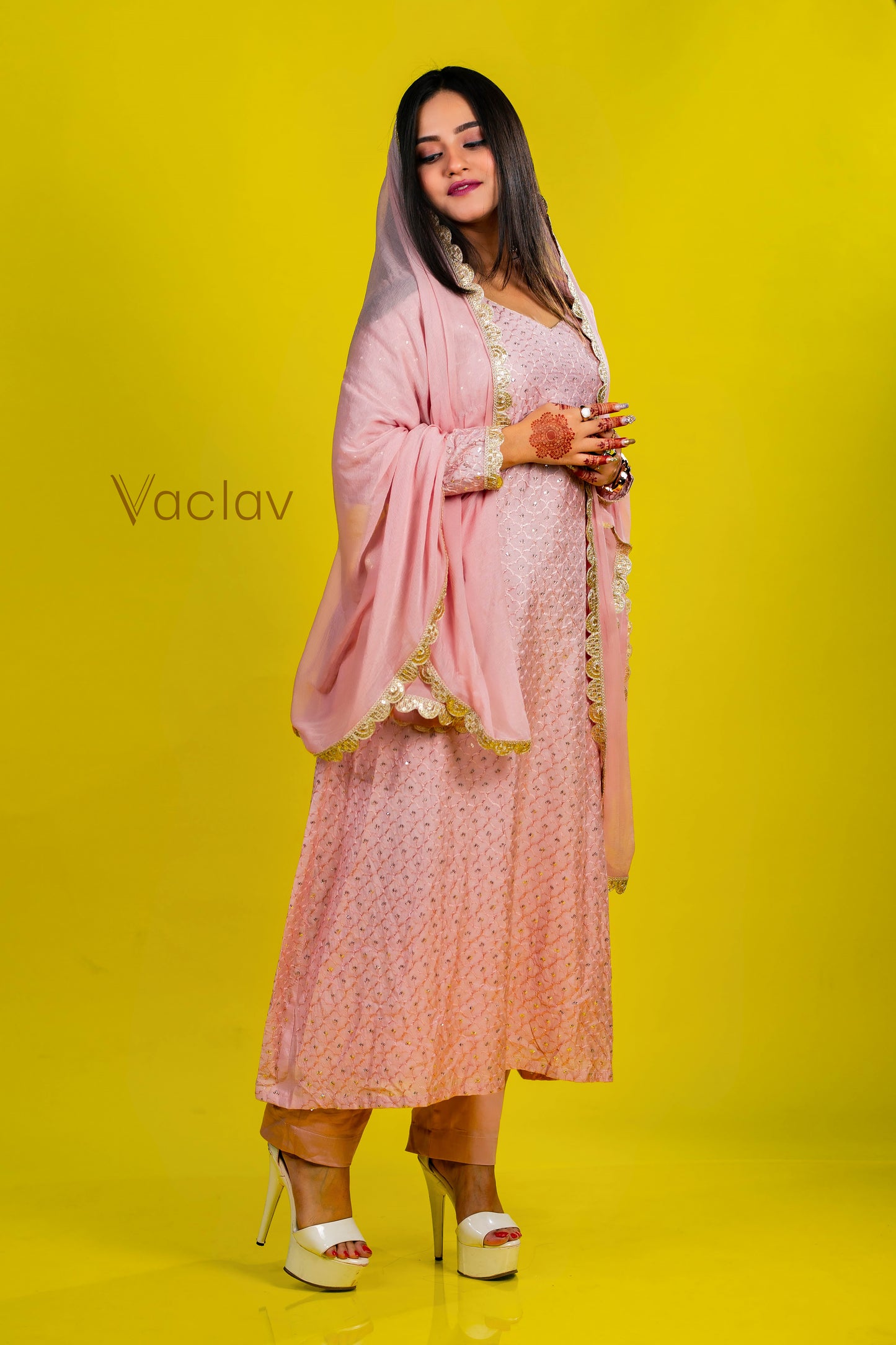A Line kurta with Paint & Dupatta