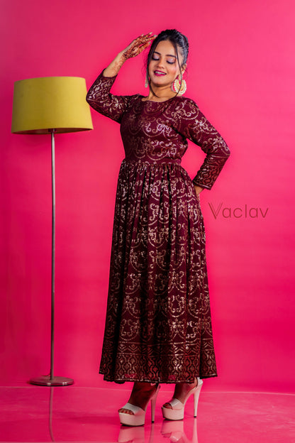 Zoya Anarkali Set with Pant & Dupatta in Georgette Fabric