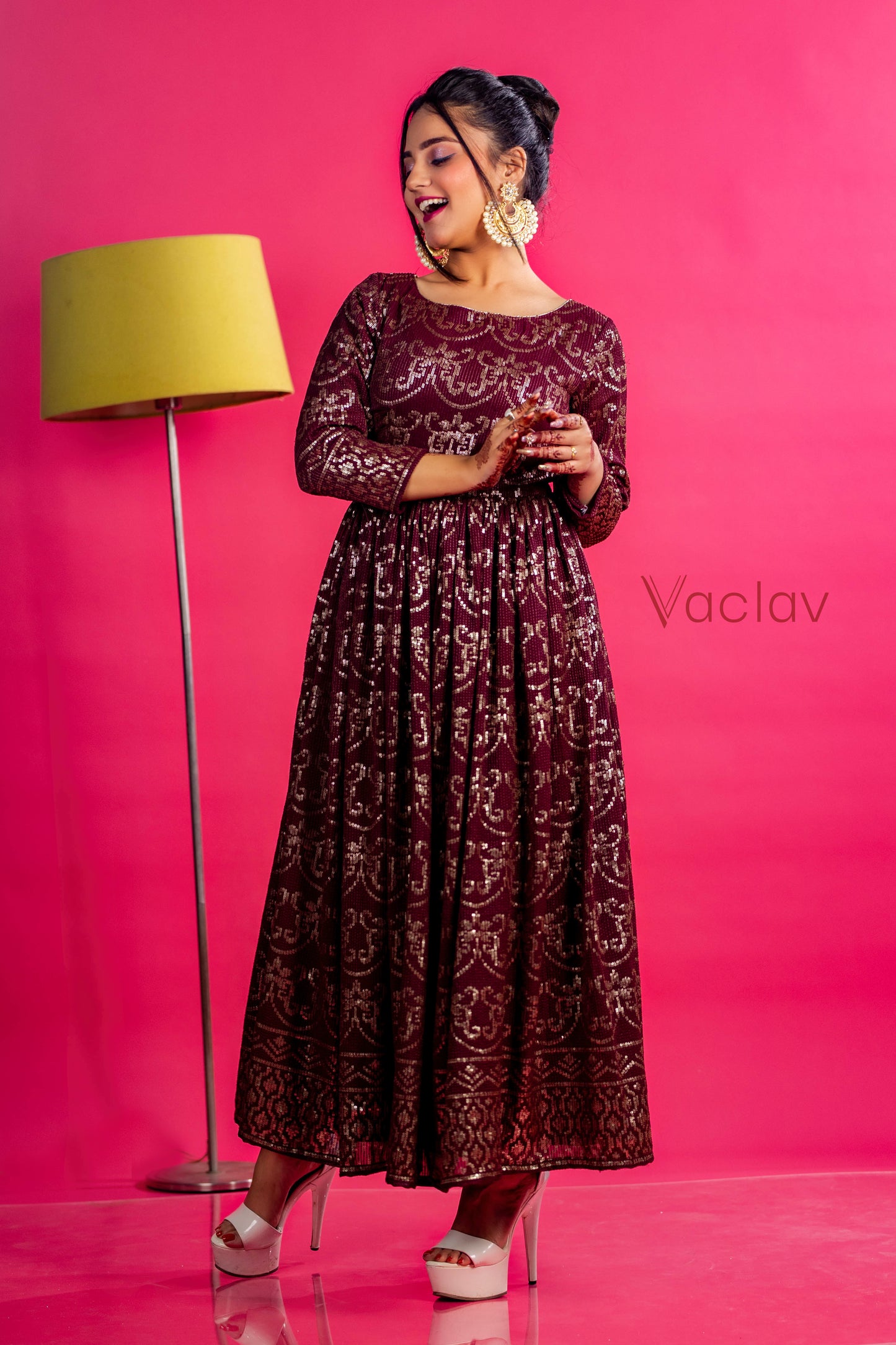 Zoya Anarkali Set with Pant & Dupatta in Georgette Fabric