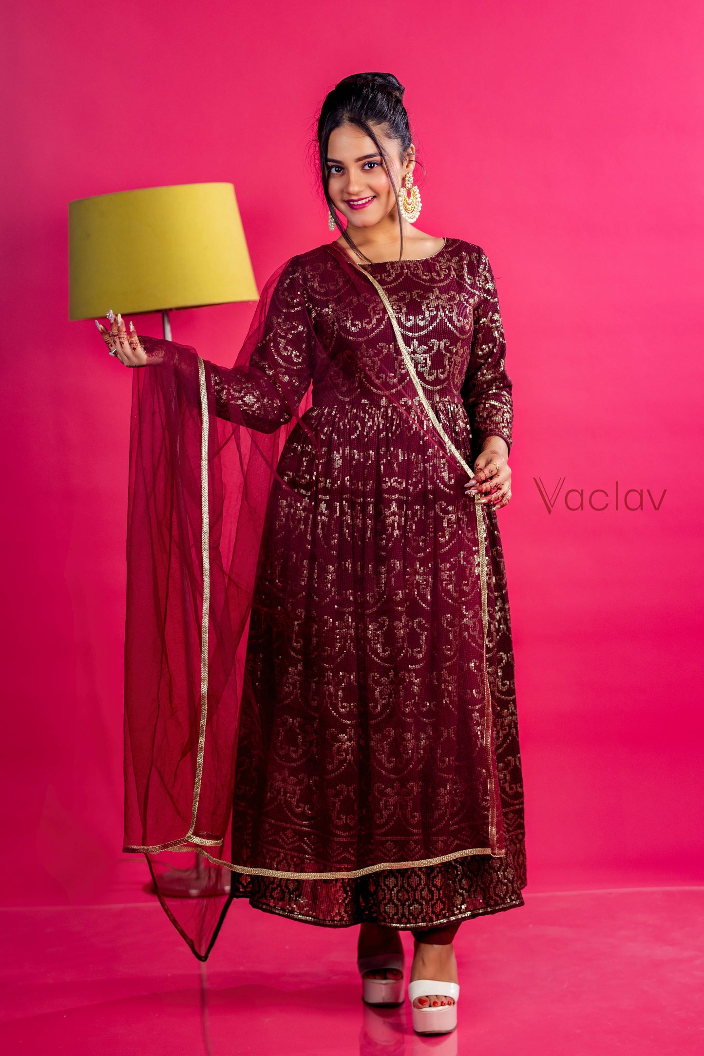 Zoya Anarkali Set with Pant & Dupatta in Georgette Fabric
