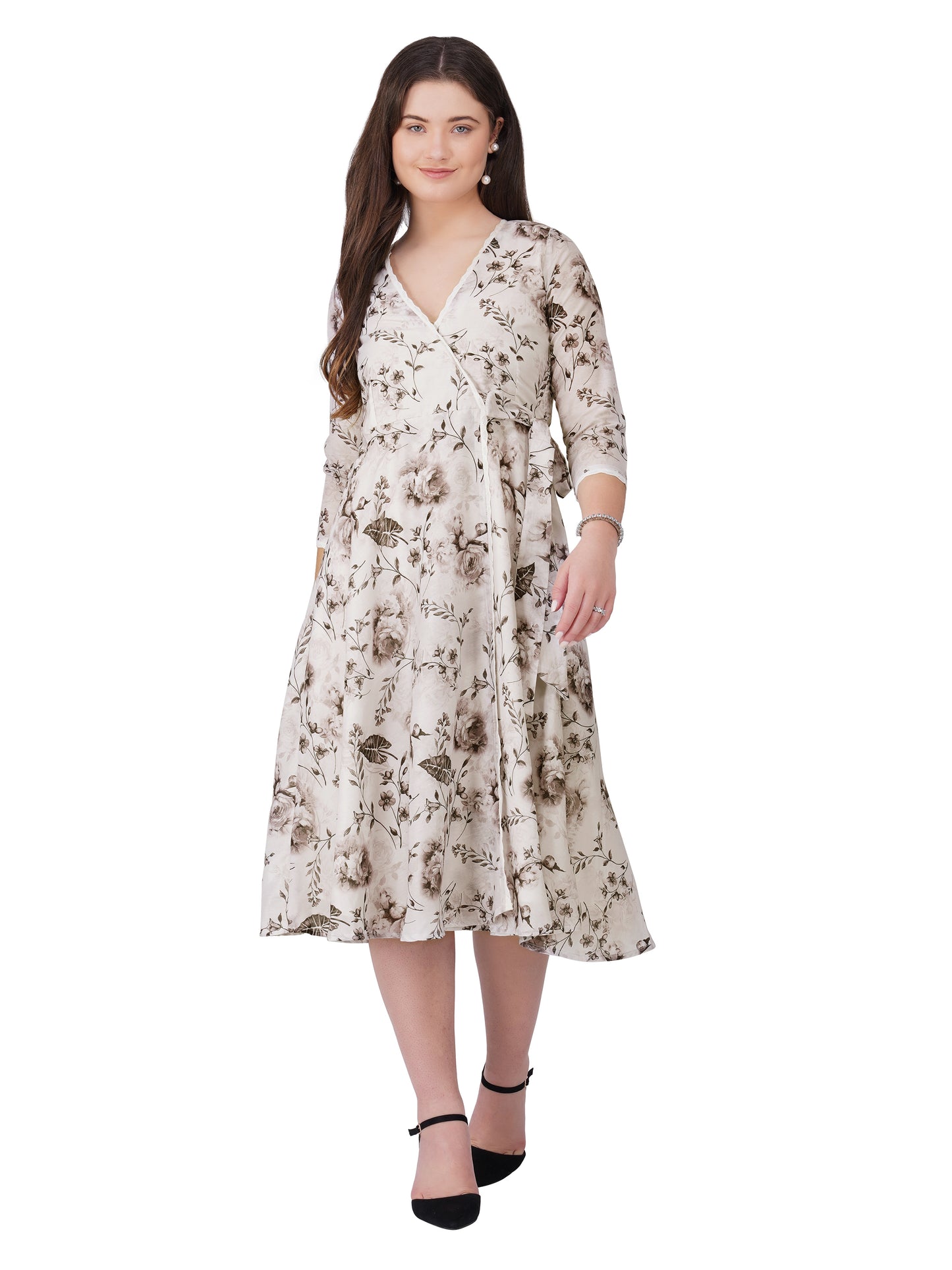Women’s Off-White &amp; Black Angarkha Style Kurta