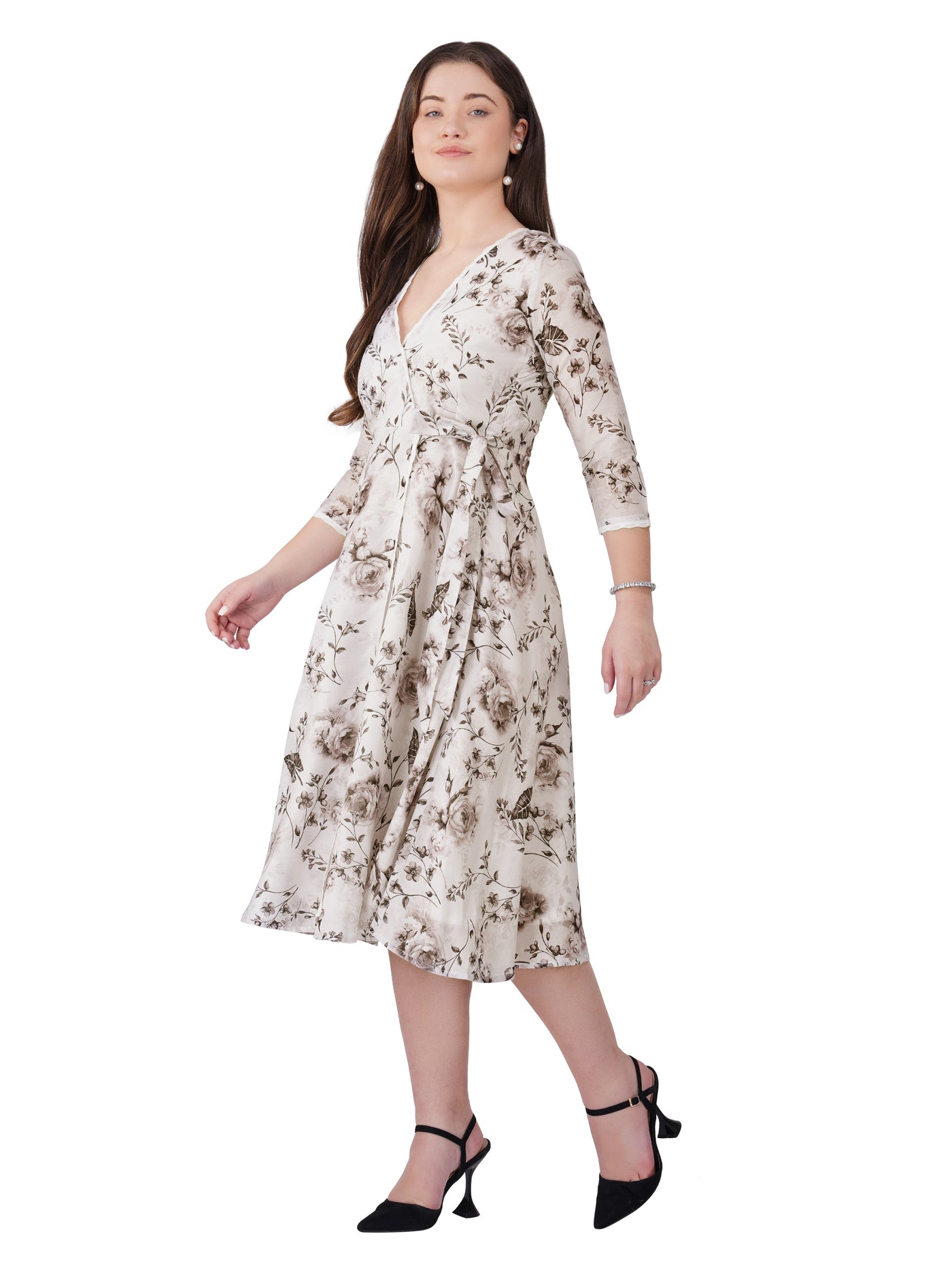 Women’s Off-White &amp; Black Angarkha Style Kurta
