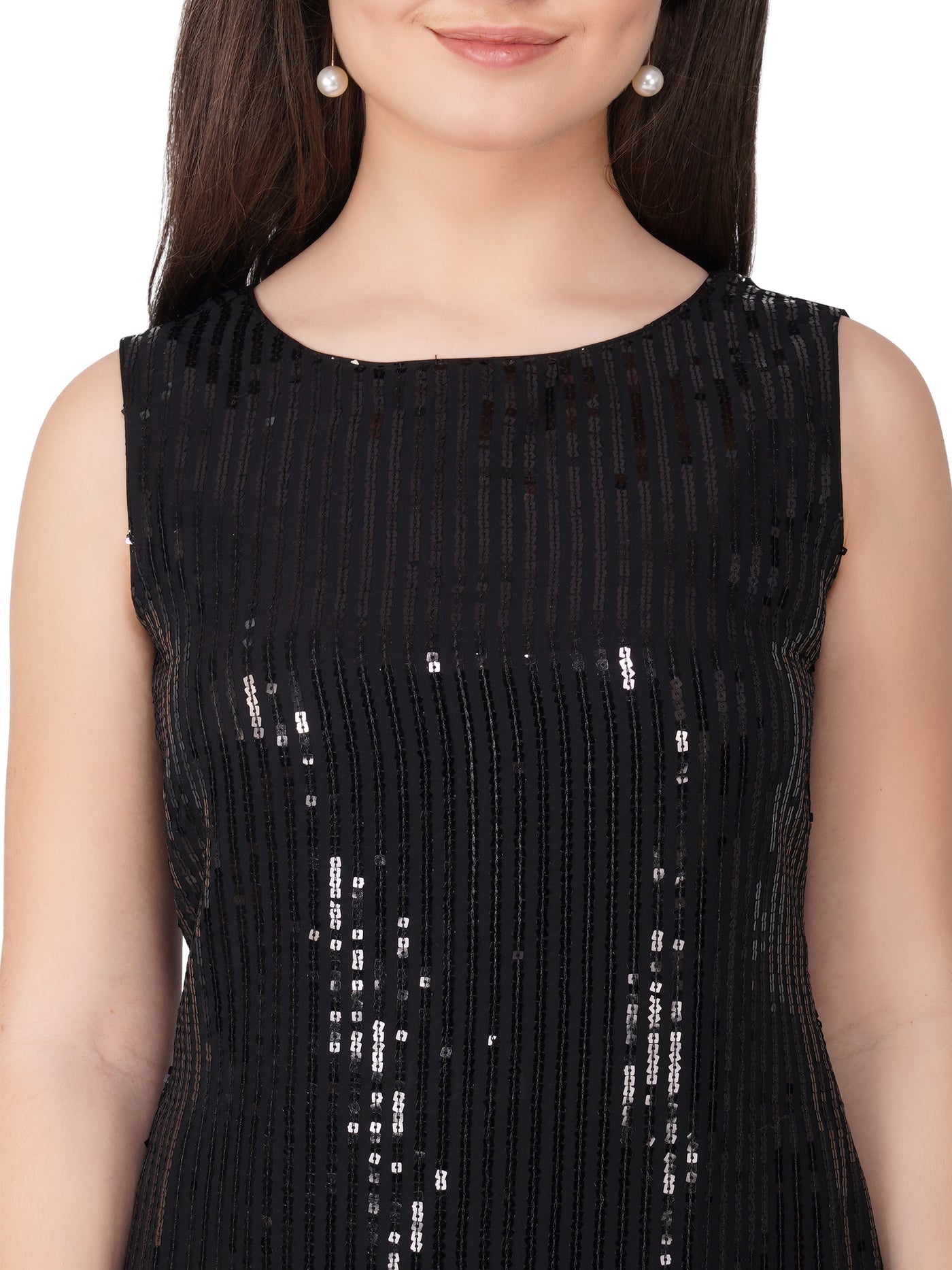Vaclav Women’s Black Georgette Bodycon Dress