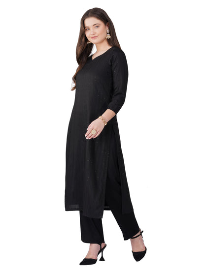 Black sequence kurta pant with dupatta
