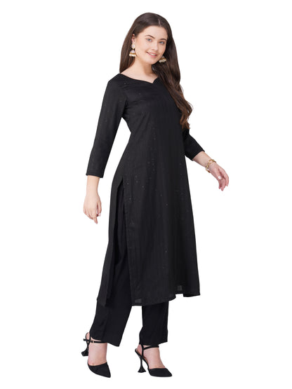 Black sequence kurta pant with dupatta