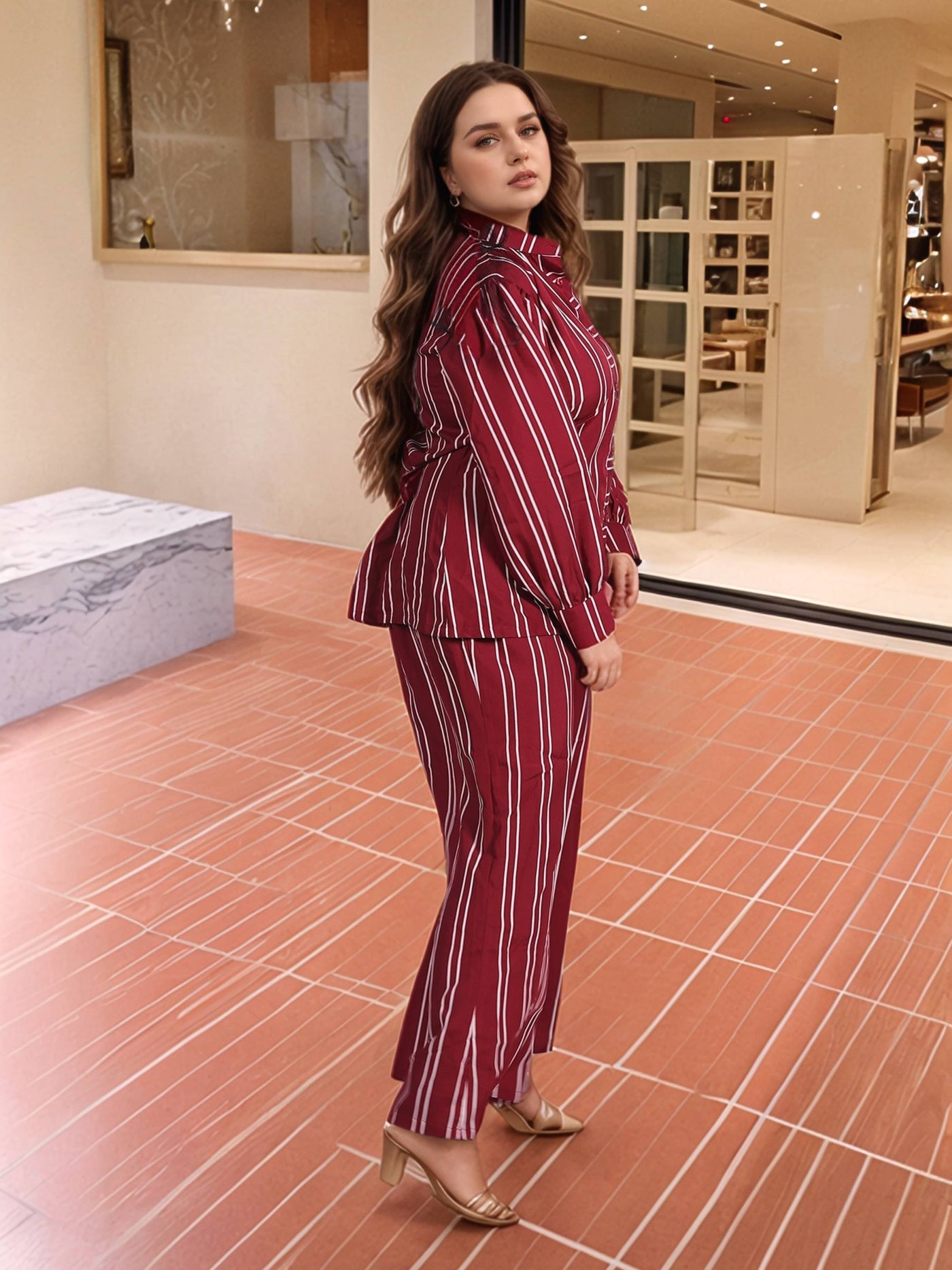 Crimson Chic Red Top & Pant Co-ords Set - Trendy Women's Two-Piece Outfit