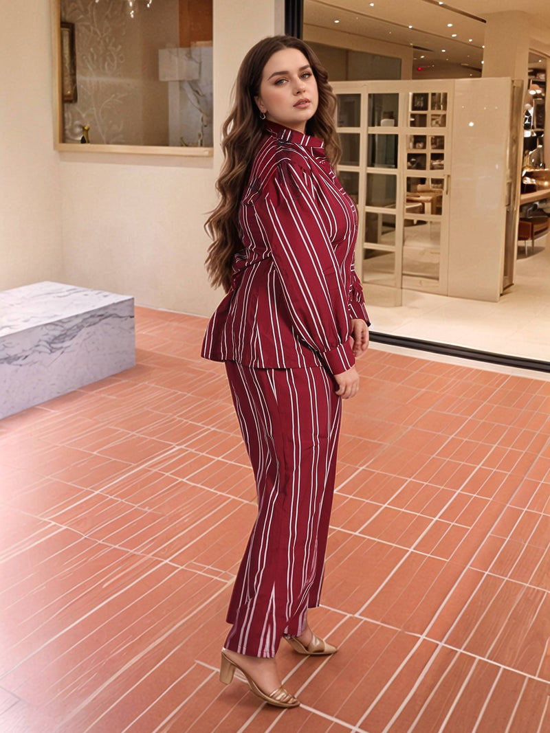 Crimson Chic Red Top & Pant Co-ords Set - Trendy Women's Two-Piece Outfit