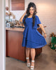 Blue Breeze Double Layer Umbrella Sleeve Dress - Elegant Summer Fashion for Women