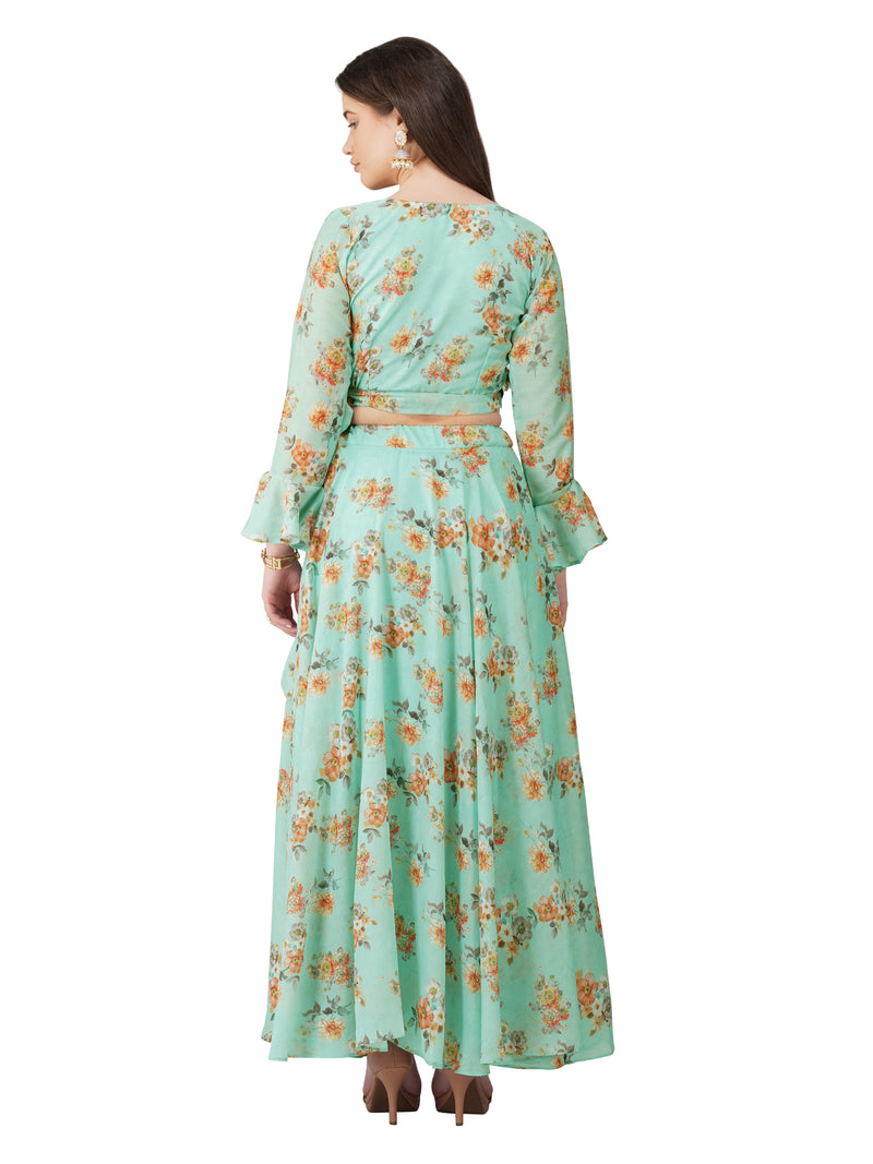 Pistachio Floral Skirt and Blouse Set – Summer Breeze Collection