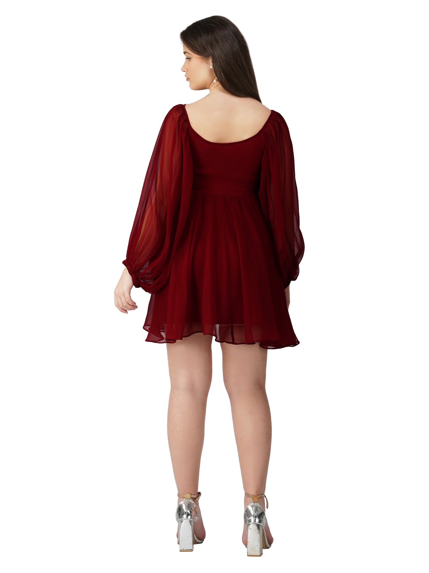 Vaclav Women’s Red Indo-Western Short Dress