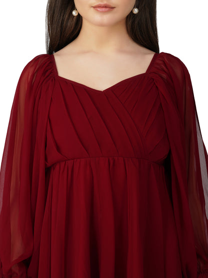 Vaclav Women’s Red Indo-Western Short Dress