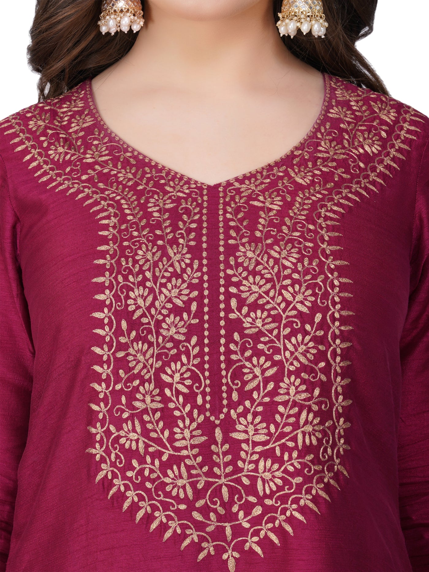 Vaclav Vine Embroidered Kurta Pant Set with Dupatta – Roman Silk