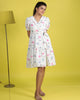 Women’s Summer Fit and Flare Flamingo White Dress - Double Georgette Blend, Elegant and Comfortable Short Dresses