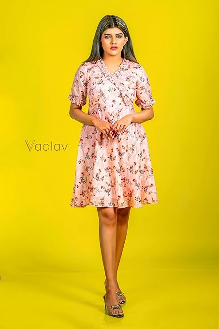 Peachy Chic Chinon Short Dress - Elegant Women's Cocktail Dress, Perfect for Parties & Weddings