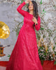 women pink georgette long gawon