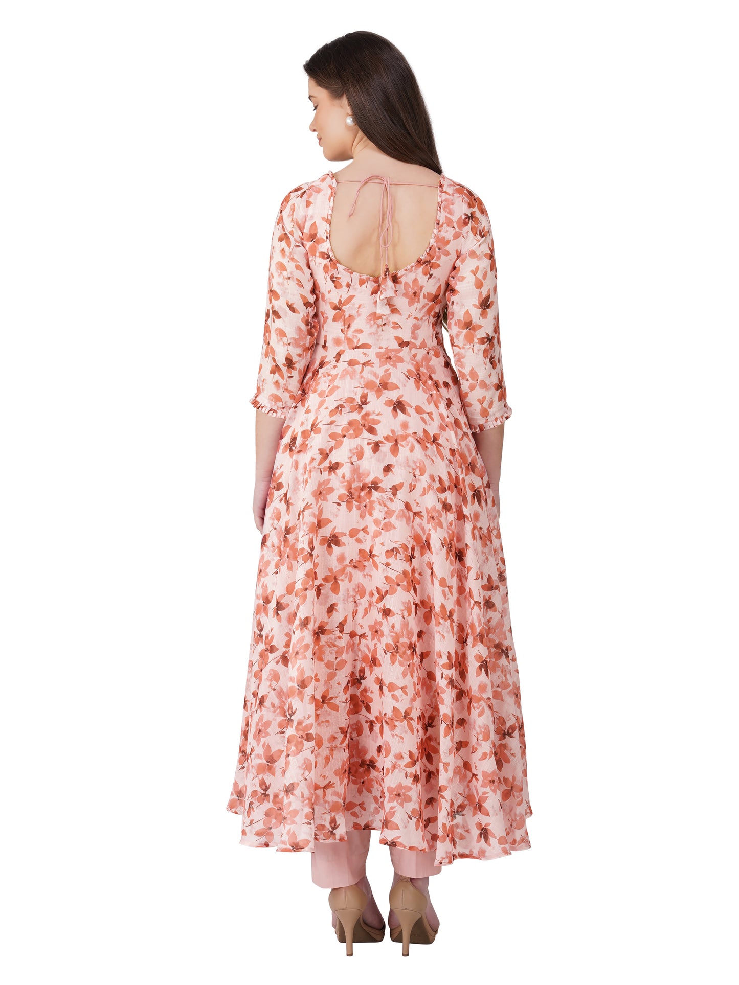 Vaclav women's fit and floral umbrella frock with pant lalon/ women dress/