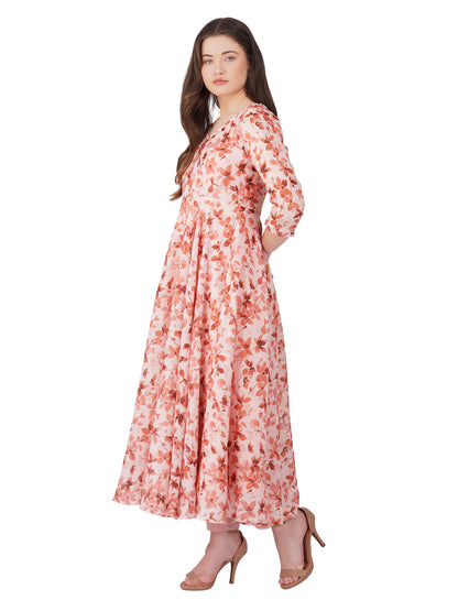 Vaclav women's fit and floral umbrella frock with pant lalon/ women dress/