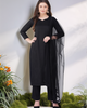 Black sequence kurta pant with dupatta