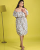 Elegance Grey Off-Shoulder Dress - Chic & Stylish Women's | Trendy Cocktail Attire