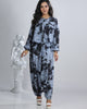 Sky Zen Blue & Black Buddha Pant Top with U-Neck in Malma - Stylish, Comfortable, Versatile Shirt