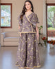 Vaclav Women’s Grey Angarkha Style Set with Plazo
