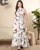Vaclav Women’s White &amp; Black Two-Layer Halter Gown