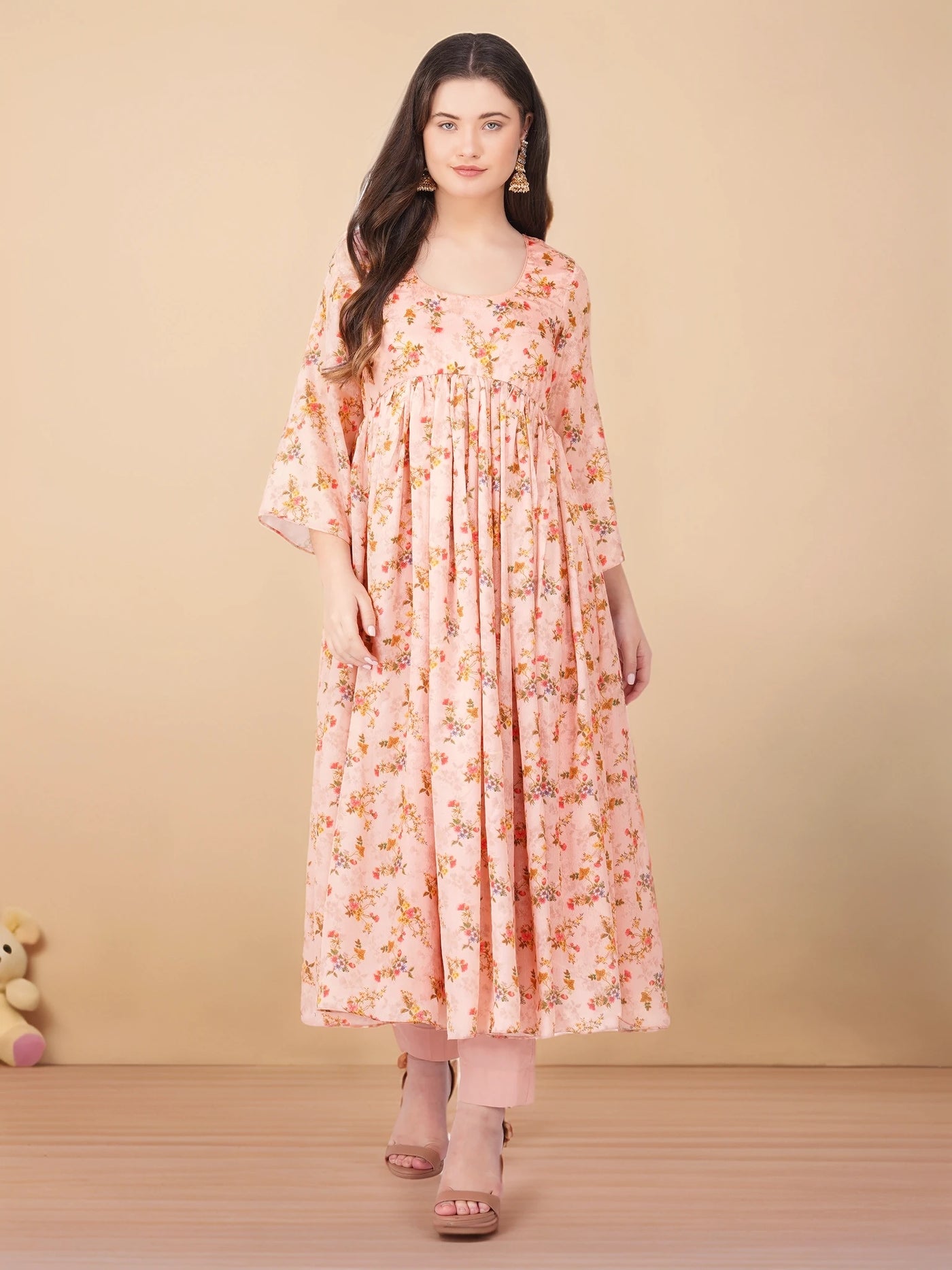 chinese dress ladies Long Kurti floral kurti, Long Frock, Long Frock For Woman, Kurti main image 1