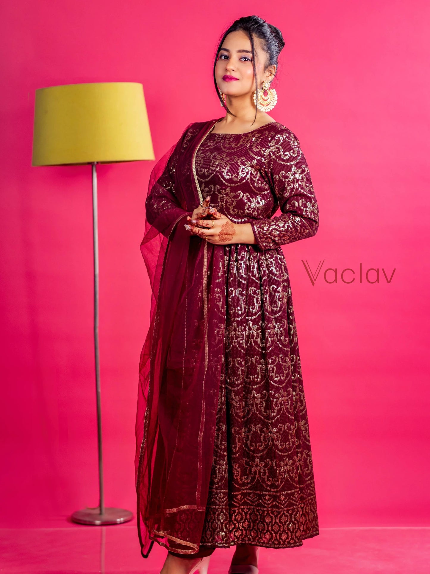 Zoya Anarkali Set with Pant & Dupatta in Georgette Fabric