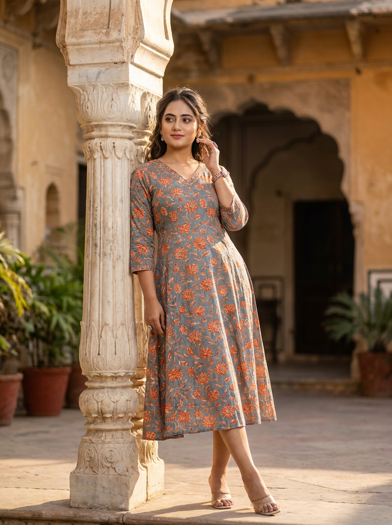 Vaclav Muslin Kaftan Dress – Floral