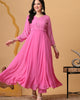 Vaclav Baby Pink Anarkali Kurta Set for Women | Burfi Silk & Georgette | Festive & Party Wear | Sizes XS, S, M, L, XL